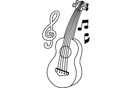 Coloriage Guitare 01 – 10doigts.fr